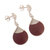 Jasper dangle earrings, 'Volcanic Fire Blossom' - Lava Red Jasper and Sterling Silver Dangle Earrings (image 2c) thumbail