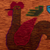 Wool tapestry, 'Rooster and Farmer' - Wool Wall Tapestry of Rooster on a Farm from Peru (image 2b) thumbail
