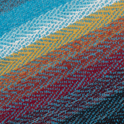 schal aus 100 % Alpaka - Handgewebter Schal aus 100 % Alpakawolle in Regenbogenfarben