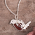 Jasper pendant necklace, 'Andean Robin' - 925 Sterling Silver and Jasper Necklace with Bird Pendant (image 2b) thumbail