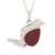 Jasper pendant necklace, 'Andean Robin' - 925 Sterling Silver and Jasper Necklace with Bird Pendant (image 2d) thumbail