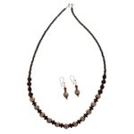 Ceramic beaded jewellery set, 'Pottery Traditions' - Fine Pottery Beaded Necklace and Earring Set from Peru