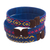 Natural fiber cuff bracelets, 'Zenu Cane' (set of 3) - Three Blue Cuff Bracelets Woven with Colombian Cane Fiber