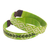 Natural fiber cuff bracelets, 'Green Colombian Geometry' (pair) - Green Cuff Bracelets Woven with Colombian Cane Fiber (Pair)