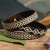 Natural fiber cuff bracelets, 'Brown Colombian Geometry' (set of 3) - Brown Woven Colombian Cane Fiber Cuff Bracelets (Set of 3) (image 2b) thumbail