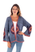 Crocheted cotton cardigan, 'Andes Sunrise' - Hand-Crocheted Open Cardigan (image 2a) thumbail