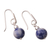 Sodalite dangle earrings, 'Gentle Globe' - Sodalite Sphere Dangle Earrings with Sterling Silver