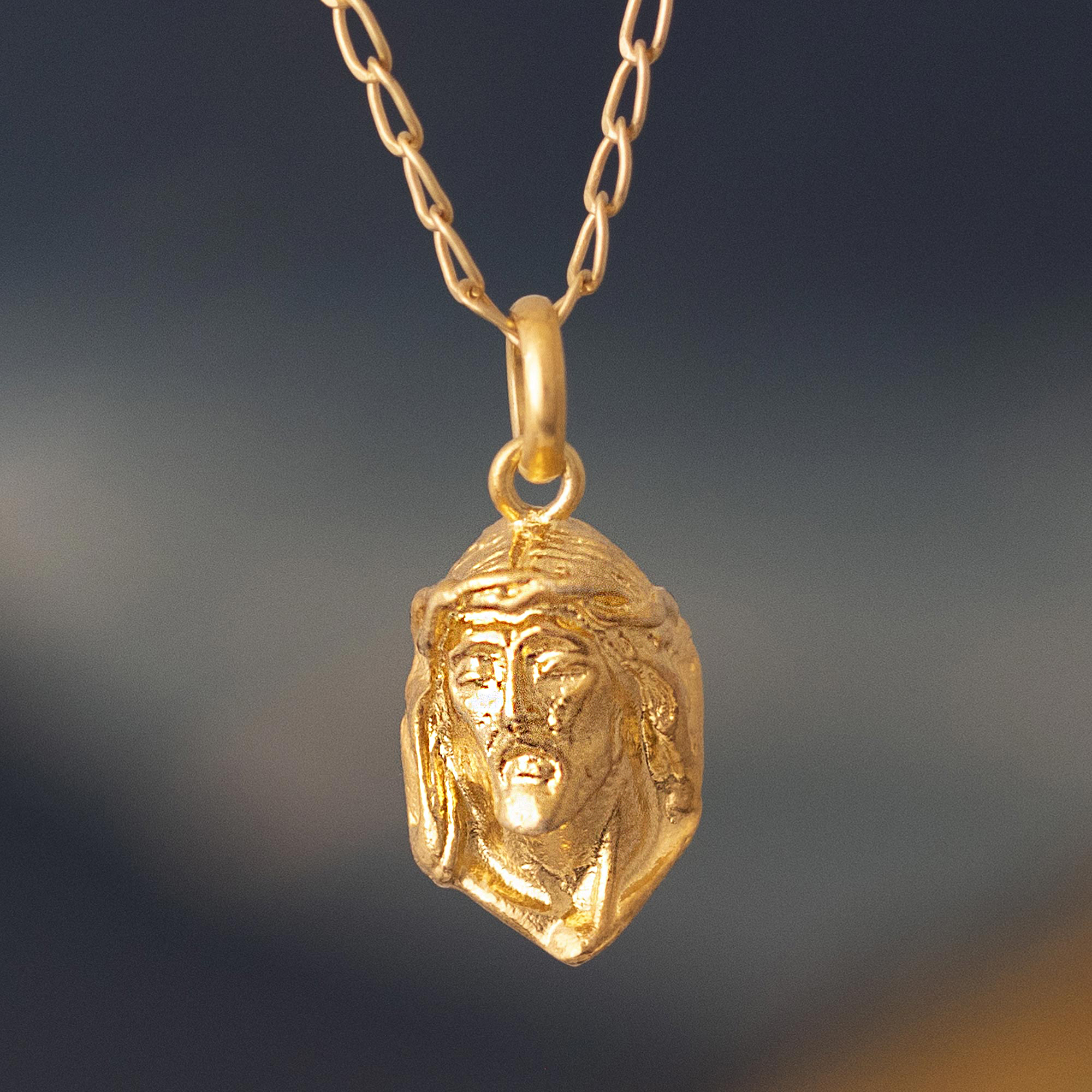 Gold Finish Jesus Christ Pendant Necklace
