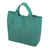 Cotton tote bag, 'Happy Beach' - Turquoise Blue Cotton Tote Bag with Four Compartments