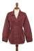 Cotton blouse, 'Lily of the Incas in Burgundy' - Embellished All-Cotton Blouse from Peru (image 2g) thumbail