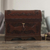 Leather and wood chest, 'Peruvian Treasure' - Leather Overlaid Wood Chest in Colonial Style from Peru (image 2b) thumbail