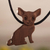 Wood pendant necklace, 'Little Chihuahua' - Small Dog Pendant of Aguano Wood on Black Nylon Cord thumbail