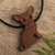 Wood pendant necklace, 'Little Chihuahua' - Small Dog Pendant of Aguano Wood on Black Nylon Cord