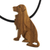Wood pendant necklace, 'Retriever Love' - Tropical Wood Pendant of a Retriever Dog on a Black Cord (image 2d) thumbail