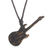 Wood pendant necklace, 'Air Guitar' - Palmwood Electric Guitar Pendant on Black Cord (image 2a) thumbail