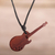 Wood pendant necklace, 'Balsam Rock' - Balsam Wood Modern Guitar Pendant Necklace from Peru thumbail