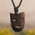 Wood pendant necklace, 'Peruvian Comedy' - Classic Comedy Mask Pendent of Tropical Wood from Peru thumbail