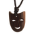Wood pendant necklace, 'Peruvian Comedy' - Classic Comedy Mask Pendent of Tropical Wood from Peru (image 2a) thumbail