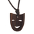 Wood pendant necklace, 'Peruvian Comedy' - Classic Comedy Mask Pendent of Tropical Wood from Peru (image 2d) thumbail