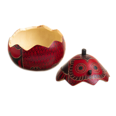 Cajas decorativas de mate seco, (par) - Figuras Decorativas de Búho de Calabazas Secas de Perú (Pareja)