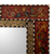 Reverse painted glass wall mirror, 'Red Peruvian Elegance' - Reverse Painted Glass and Wood Framed Wall Mirror from Peru