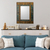 Reverse painted glass wall mirror, 'Golden Blue Elegance' - Reverse Painted Glass and Wood Framed Wall Mirror from Peru