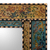 Reverse painted glass wall mirror, 'Golden Blue Elegance' - Reverse Painted Glass and Wood Framed Wall Mirror from Peru (image 2b) thumbail