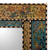 Reverse painted glass wall mirror, 'Golden Blue Elegance' - Reverse Painted Glass and Wood Framed Wall Mirror from Peru