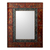Reverse painted glass wall mirror, 'Russet Peruvian Elegance' - Red Reverse Painted Glass Framed Wall Mirror from Peru