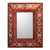 Espejo de pared de vidrio pintado al revés - Espejo de pared inspirado en la época colonial con marco rojo de Perú