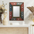 Reverse painted  glass wall mirror, 'Red and Green Colonial Garden' - Red and Green Colonial Style Reverse Painted Glass Mirror (image 2) thumbail