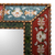 Reverse painted  glass wall mirror, 'Red and Green Colonial Garden' - Red and Green Colonial Style Reverse Painted Glass Mirror (image 2b) thumbail