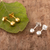 18K gold plated and sterling silver stud earrings, 'Heavenly Lights' (2 pairs) - Sterling Silver and 18K Gold Plated Stud Earrings (2 Pairs) (image 2) thumbail