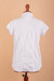 Cotton blouse, 'Bright Summer' - Cotton Blouse with Floral Embroidery in Bright White