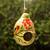 Dried mate gourd birdhouse, 'Antique Courtyard' - Dried Mate Gourd Birdhouse with Bird on a Flowering Tree thumbail