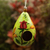 Pajarera de calabaza mate seca - Casa de pájaros de calabaza seca pintada a mano verde primavera de Perú