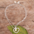 Cultured pearl anklet, 'River Romance' - Double-chained Anklet with Heart Shaped Pearl Pendant (image 2) thumbail