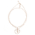 Cultured pearl anklet, 'River Romance' - Double-chained Anklet with Heart Shaped Pearl Pendant thumbail
