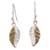 Serpentine dangle earrings, 'Come to Life' - Fine Silver and Serpentine Leaf Dangle Earrings with Hooks