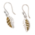 Serpentine dangle earrings, 'Come to Life' - Fine Silver and Serpentine Leaf Dangle Earrings with Hooks