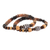 Ceramic beaded stretch bracelets, 'Inca Path' (pair) - Ceramic Beaded Bracelets in Earth Tone Black & White (Pair) (image 2a) thumbail