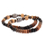 Ceramic beaded stretch bracelets, 'Inca Path' (pair) - Ceramic Beaded Bracelets in Earth Tone Black & White (Pair) (image 2b) thumbail