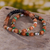 Ceramic beaded stretch bracelets, 'Rain Forest Stroll' (pair) - Ceramic Beaded Stretch Bracelets in Greens and Browns (Pair) (image 2) thumbail