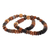 Ceramic beaded stretch bracelets, 'Mountain Tour' (pair) - Brown Inca Inspired Ceramic Beaded Bracelets  (Pair) (image 2b) thumbail