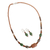 Jasper beaded jewelry set, 'Green Peru' - Jasper and Ceramic Beaded Necklace and Earring Set thumbail
