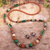 Ceramic beaded jewelry set, 'Green Mountains' - Ceramic Beaded Necklace and Earring Set in Earth Colors (image 2) thumbail