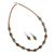 Ceramic beaded jewelry set, 'Sacred Leaves' - Ceramic Beaded Necklace and Earring Set from Peru thumbail