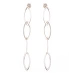 Sterling silver dangle earrings, 'Linked Fortunes' - Sterling Silver Dangle Earrings of Oval Links from Peru