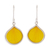 Sterling silver dangle earrings, 'Yellow Hydrangea' - Sterling Silver and Dried Leaf Dangle Earrings from Peru