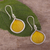 Sterling silver dangle earrings, 'Yellow Hydrangea' - Sterling Silver and Dried Leaf Dangle Earrings from Peru